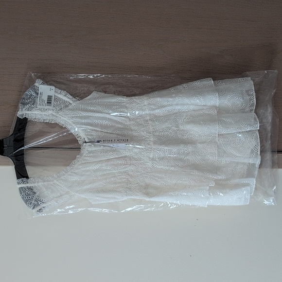 Alice + Olivia White Lace Tiered Romper Dress - Picture 7 of 7